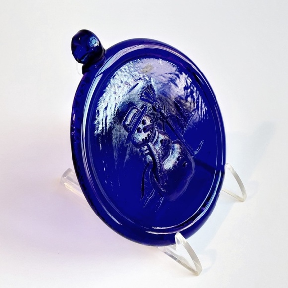 Kitras Art Glass Ornaments Suncatchers Set of 2 Snowflake Snowman 3.5 in Blue - Picture 10 of 14